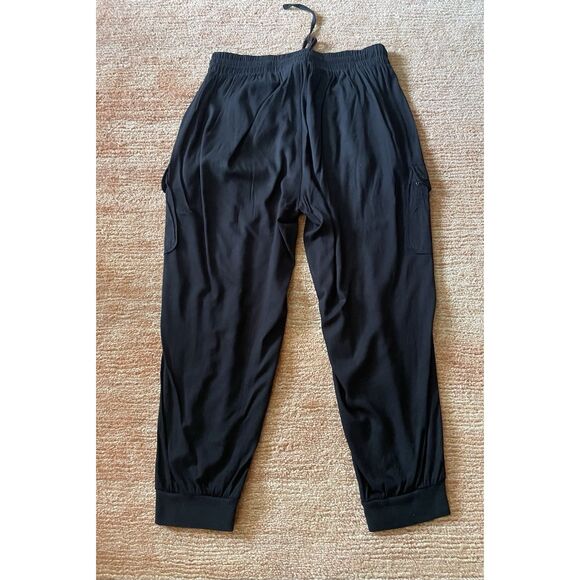 Torrid Black Cargo Jogger Pants Size 00 /M/L/Rayon Blend Stretch Women’s Casual - Picture 7 of 8